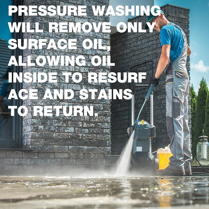 Concrete Oil Stain Remover (7.1 OZ) – Waterless Oil Stain Cleaner for Concrete – for Driveway, Garage, Basement, and Walkway Surfaces – Up to 20 sq. ft.