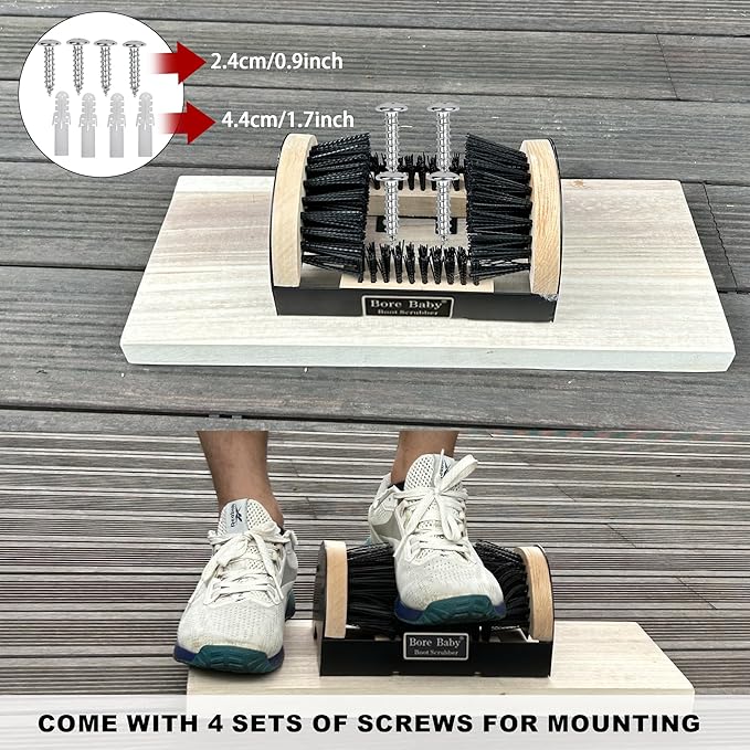 Boot Scrubber Brush - Boot Scraper Outdoor Heavy Duty Entryway Boot & Shoe Mud Cleaner Brush(2packs)