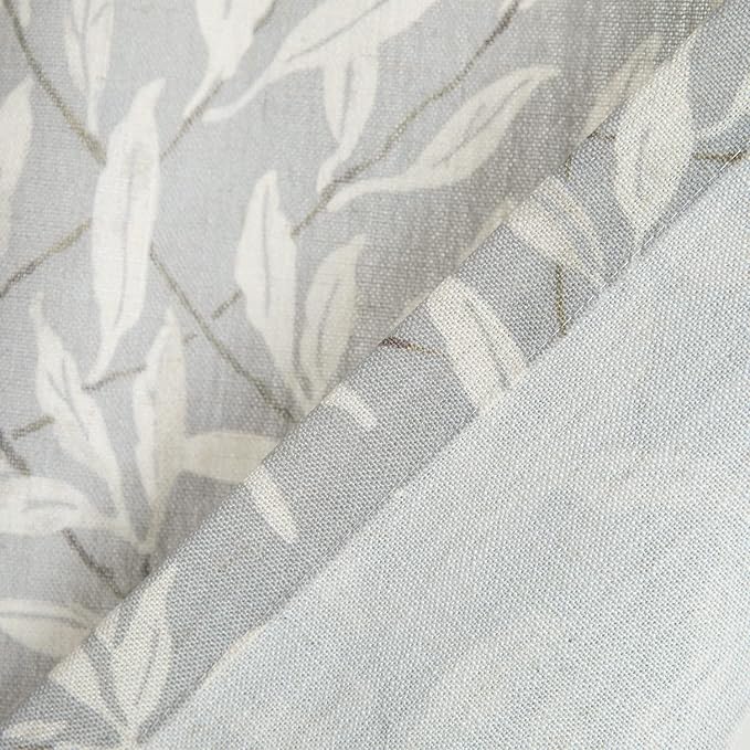 VOGOL Leaves Pattern Door Window Curtains, 1 Panel Linen Textured Patio Door Curtain with Rod Pocket Top and Bottom, 25 x 40 Inches View Reducing Short Drape