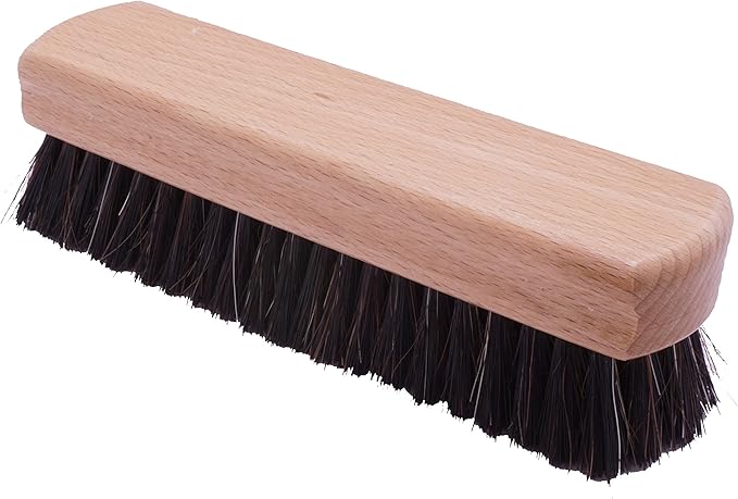 Konex Handcrafted Wooden Shoe Brush with Polished Finish - Shoe Cleaning Brush with Mix Horsehair and Tampico Bristles - Premium Shoe Brushes for Cleaning by Konex