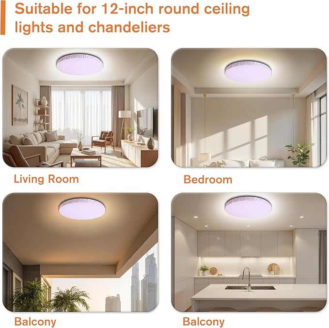 12" Ceiling Light Cover, 2 Pcs Flush Mount Light Fixture Cover, Fabric Ceiling Light Fixture Cover, Light Filters for Bedroom, Kitchen, Hallways/Entryways, Office, Basement (Lavender)