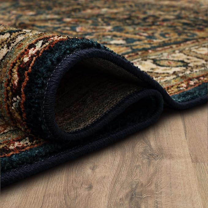 Mohawk Home Celine Traditional Ornamental Royal Blue 2' X 7' Area Rug Perfect for Living Room, Dining Room, Office, Kitchen, Entryway, Hallway