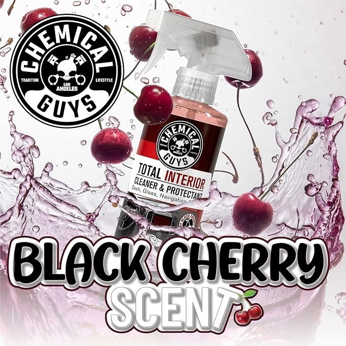 Chemical Guys SPI22516 Total Interior Cleaner & Protectant (Safe on Dash, Leather, Vinyl, Plastics, Trim, Glass, Fabric & More), 16 Fl Oz (Pack of 2) (Black Cherry Scent)