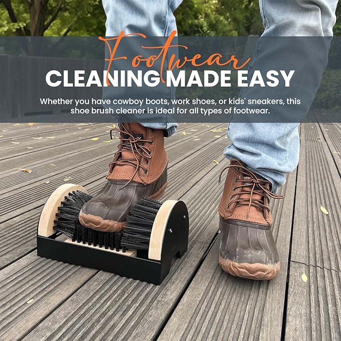 Toughty Boot Scrubber - Heavy-Duty All-Weather Shoe Cleaner with Scraper Brushes - Mountable Indoor & Outdoor Dirt Remover for Entryway & Worksites - Rugged Boot Cleaning Tool for Men & Women