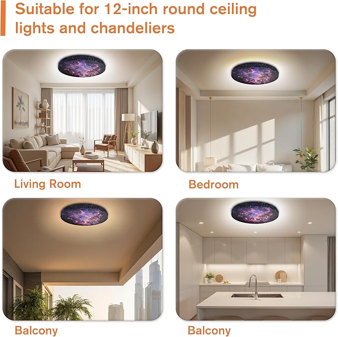 12" Ceiling Light Cover, 1 Pcs Flush Mount Light Fixture Cover, Fabric Ceiling Light Fixture Cover, Light Filters for Bedroom, Kitchen, Hallways/Entryways, Office, Basement (Dreamgrove)
