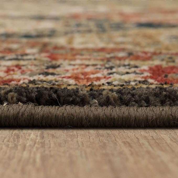 Mohawk Home Nikoleta Traditional Geometric; Ornamental Medium Brown 8' X 10' Area Rug Perfect for Living Room, Dining Room, Office, Kitchen, Entryway, Hallway