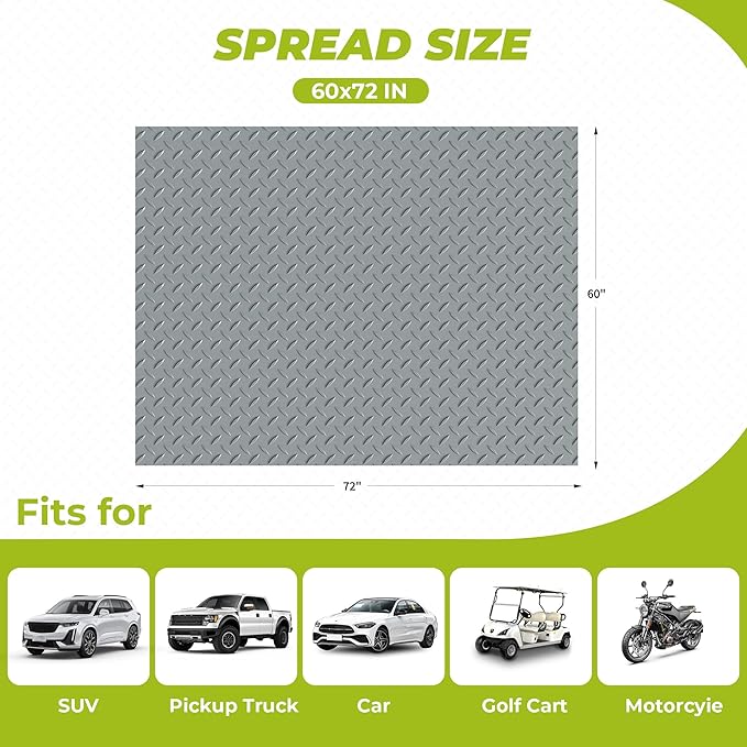 5x6 FT Garage Floor Mat, Thickened Garage Mats Flooring Roll for Under Car, Non Slip Diamond Plate PVC Floor Protector Mat for Garage, Warehouse, Gyms, Trailer