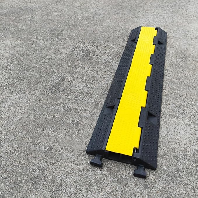 Cable Protector Ramp,Rubber Driveway Modular Heavy Duty Speed,for Garage Gravel Roads Asphalt Concrete