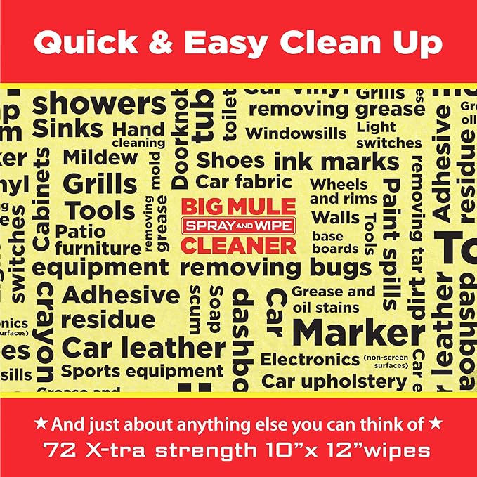 Mule Head XL Heavy-Duty Cleaning Spray – Industrial-Strength All-Purpose Cleaner for Grease, Oil, Ink & Paint – Garage, Car Interiors, Indoor & Outdoor Use – 32 oz