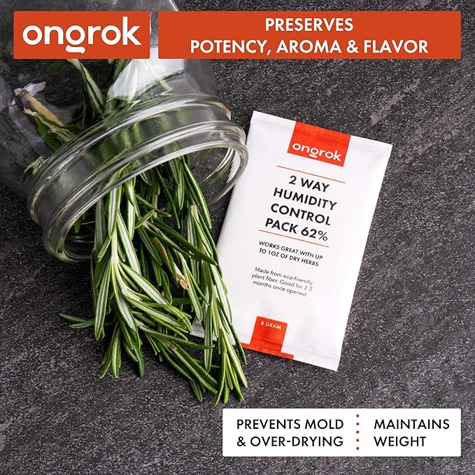12 Pack of 2 Way Humidity Control Packs, Size 8, 62% RH by ONGROK, Each Pack for up to 1 oz