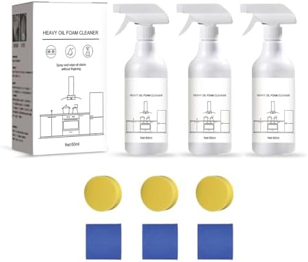 VIED 60ml Heavy Oil Foam Cleaner, Foam Spray Tablets & Spray Bottle Oven Cleaner (3pcs)
