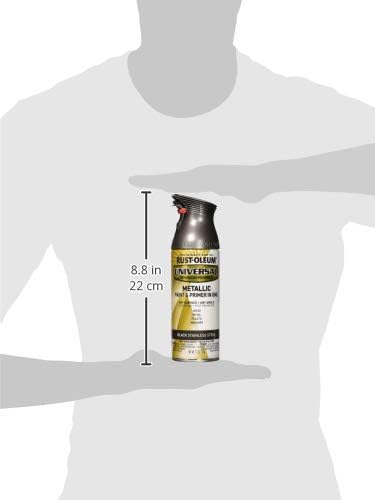Rust-Oleum 314558 Universal All Surface Metallic Spray Paint, 11 oz, Black Stainless Steel (Pack of 4)