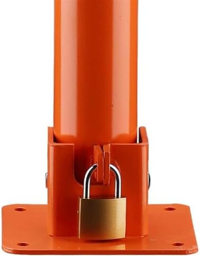 Lightweight Driveway Barrier with Warning Stripes, Flexible Parking Spot Protector Safety Bollard with Locking Mechanism, High-Visibility Parking Post for Night-time Safety