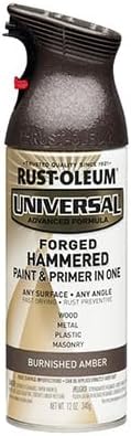 Rust-Oleum 271480 Universal All Surface Forged Hammered Spray Paint, 12 oz, Burnished Amber