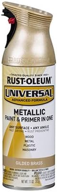 Rust-Oleum 330504 Universal All Surface Metallic Spray Paint, 11 oz, Guilded Brass