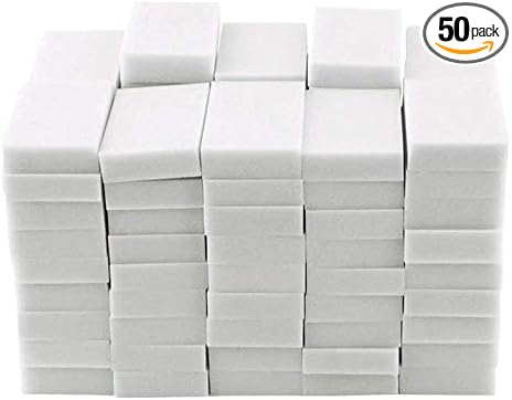 Ksrnsne Magic Cleaning Sponges Eraser, Household Sponge Eraser Cleaner Foam Cleaning for Kitchen, Furniture, Car, Leathe (50 Pack)-L8