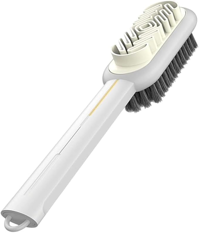 2 in 1 Suede Brush and Eraser for Shoes, Rubber Shoe Brush with Soft Plastic Bristles for Suede & Nubuck Cleaning (White)