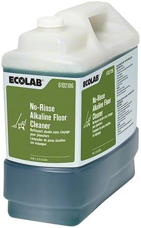 Ecolab 6102106 No Rinse Alkaline Commercial Floor Cleaner – 2.5 Gal | Fast Grease Removal | Biodegradable Quick-Drying Streak-Free | Safe on Grout | Ideal for Linoleum Vinyl Tile & Concrete Floor