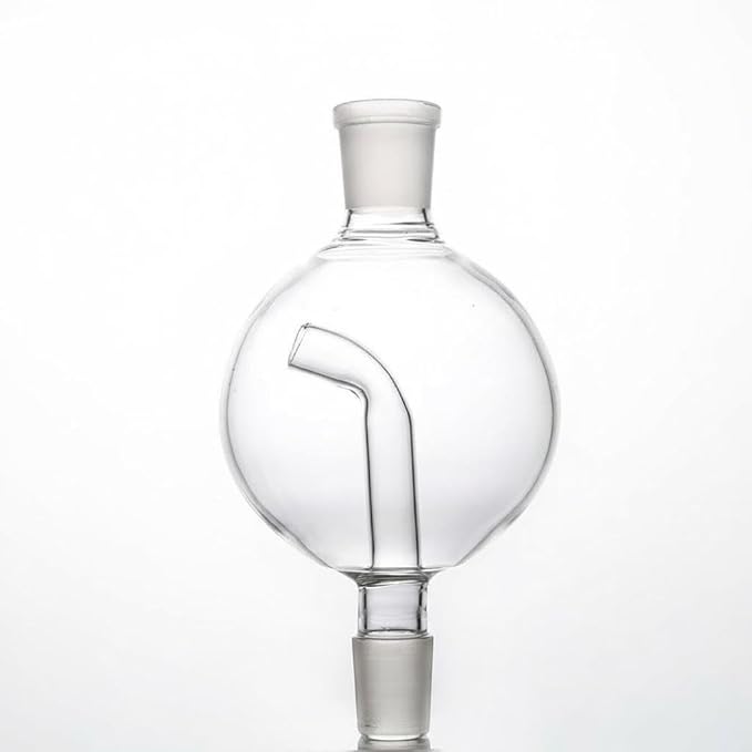 High borosilicate Kitchen Grease Trap, Round Spherical Oil Filter Bottle with Built-In Spout, Clear