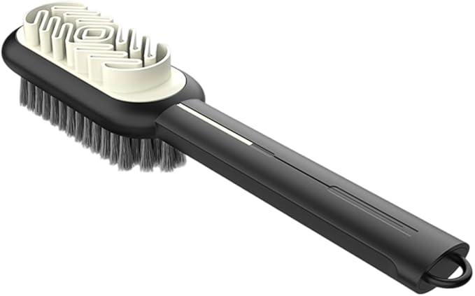 2 in 1 Scrub Suede Shoe Brush, Rubber Polish Eraser with Soft Bristle Brush for Suede Cleaner and Nubuck Brush (Black)
