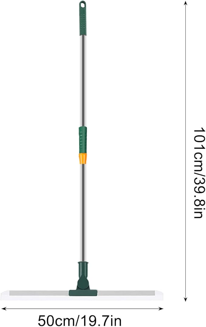 Generic Multifunction Floor Broom,Household Silicone Wiper Floor Squeegee Perfect for Kitchen Shower Tile Pet Hair,Long Handle Anti-Static Household (M), Medium, Green