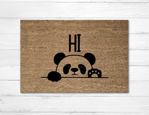Hi Panda Doormat Bath Mat Welcome Door Mats Non Slip Dust Floor Rug for Kitchen Front Hall Lawn 16x24 inch