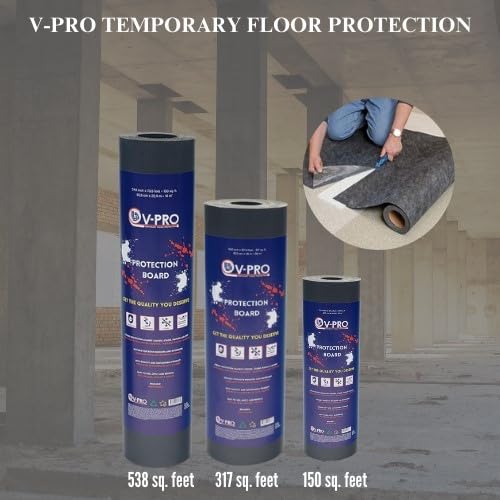 V-PRO 538sqft Floor Protector - Anti Paint, Durable, Waterproof, Floor Covering - Ideal for Construction, Renovations and Move. - Ultimate Floor Protection Solution for Home and Office
