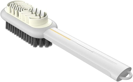 2 in 1 Scrub Suede Shoe Brush, Rubber Polish Eraser with Soft Bristle Brush for Suede Cleaner and Nubuck Brush (White)