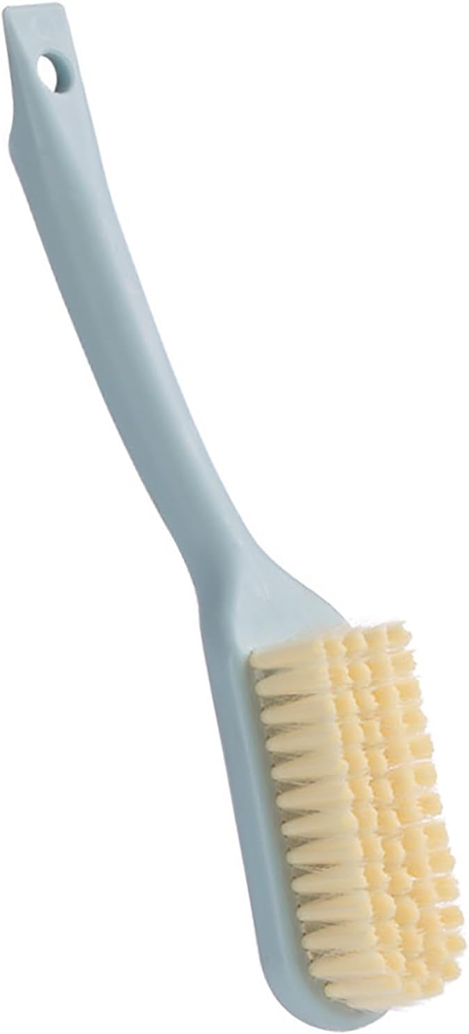 Shoe Cleaning Brush Soft Long Handle Scrub Brush Bathroom Kitchen (Blue)