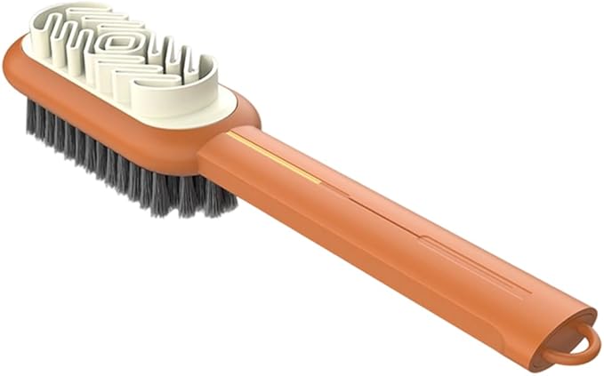 Generic 2 in 1 Scrub Suede Shoe Brush, Rubber Polish Eraser with Soft Plastic Bristles for Suede & Nubuck Cleaning (Orange)