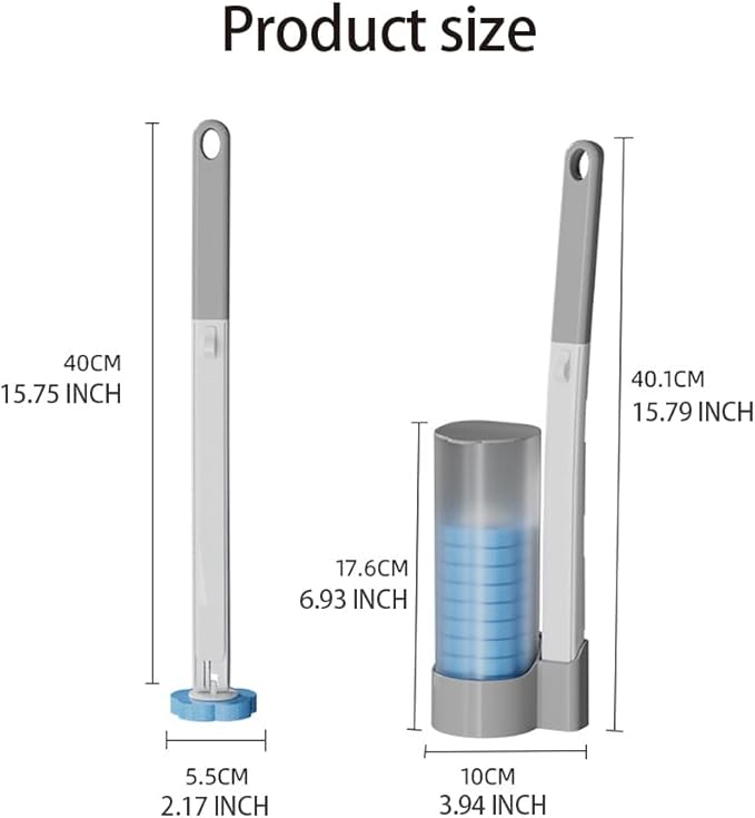 Toilet Bowl Scrubber Storage Caddy, Disposable Toilet Brush, Efficient Deep Scrubbing Cleaner Refill, Bathroom Cleaning System Cleaner Refill Pads for Sink Bathtub Wash Basin (Yellow)