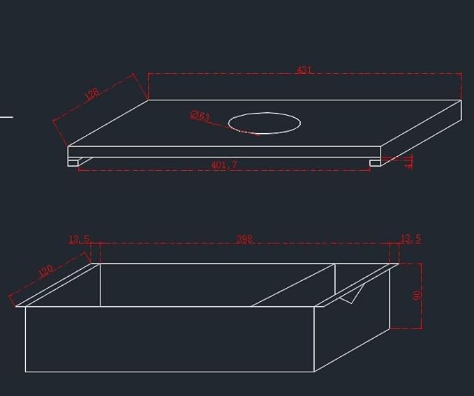 Grease Box for Restaurant Canopy Hood Exhaust Fan Galvanized Sheet Hood Accessories for Restaurant (4 Pack)