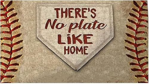 There's No Place Like Home Baseball Doormat Bath Mat Welcome Rug Non Slip Dust Floor Seasonal Spring Summer Mats for Kitchen Office Farmhouse Yard Front Hall Lawn 20x32 inch