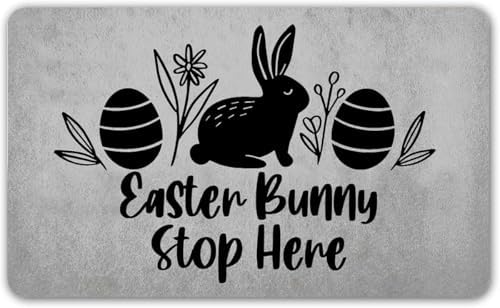 Easter Bunny Stop Here Mat Add Charm to Your Home with a Fall Door Mat Outside Indoor Area Rugs Front Door Mats for Outdoor Entrance 16x24 inch