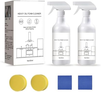 VIED 60ml Heavy Oil Foam Cleaner, Foam Spray Tablets & Spray Bottle Oven Cleaner (2pcs)