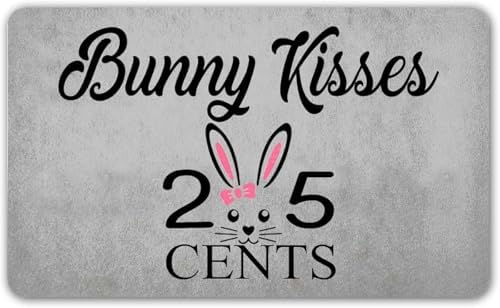 Bunny Kisses Cents Doormat Non Slip Dust Floor Seasonal Spring Summer Mats Best Gifts for Parents Family Classmate 20x32 inch