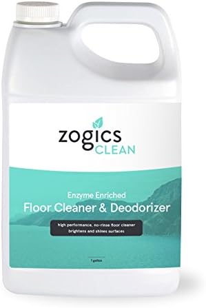 Zogics Enzyme Enriched Floor Cleaner & Deodorizer Concentrate, Case of 4-128 oz Containers - Makes up to 128 Gallons per Container