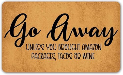 Go Away Unless You Brought Amazon Packages Mat Add Charm to Your Home with a Fall Door Mat Outside Indoor Area Rugs Front Door Mats for Outdoor Entrance 16x24 inch