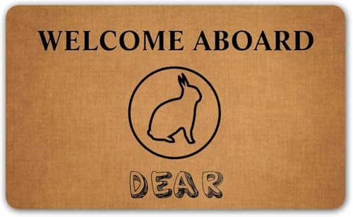 Funny Doormat Welcome Aboard Dear Personalized Welcome Indoor Outdoor Entrance Rubber Non Slip Mat Rug Decor Easter Door Mat Front Door Mat Decor 16x24 inch