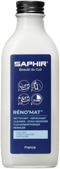 SAPHIR BEAUTÉ DU CUIR Renomat Cleaner - Prepares Leather - Removes Polishes, Waxes and dirt - Made in France - 100 mL