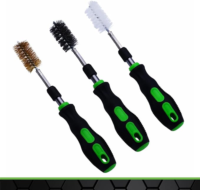 Grip 20 pc Gunsmithing Wire Brush Set - Pipe Preparation - Automotive Parts Cleaning - Nylon, Steel, Brass Brushes - Hard to Reach Areas - Home, Garage, Workshop