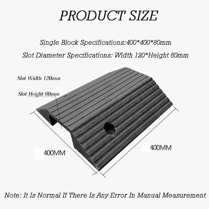 Speed Bumps Cable Protector,1-Piece Integrated Cable Cover Ramp,for Road Garage Gravel Roads Asphalt Concrete(40x40x8CM)