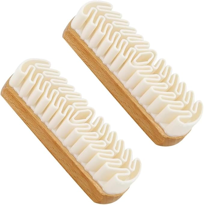 2-Piece Suede Brush and Eraser Set with Wooden Handle for Shoes, Bags, Jackets, Purses, Sofa Cleaning