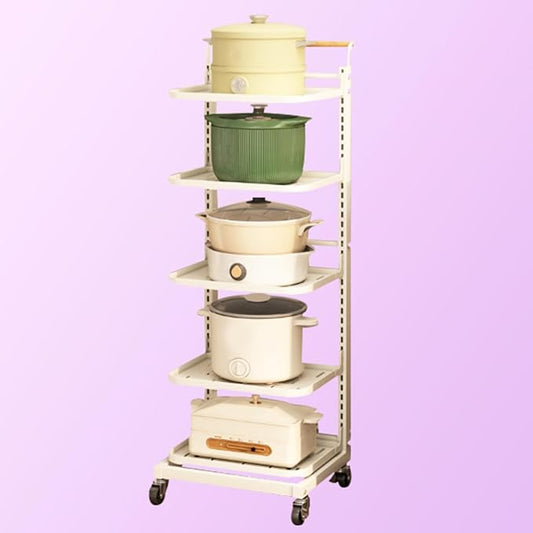 5 Tier Pan Lid and Baking Tray Storage Rack nizer for Kitchen Cupboard White