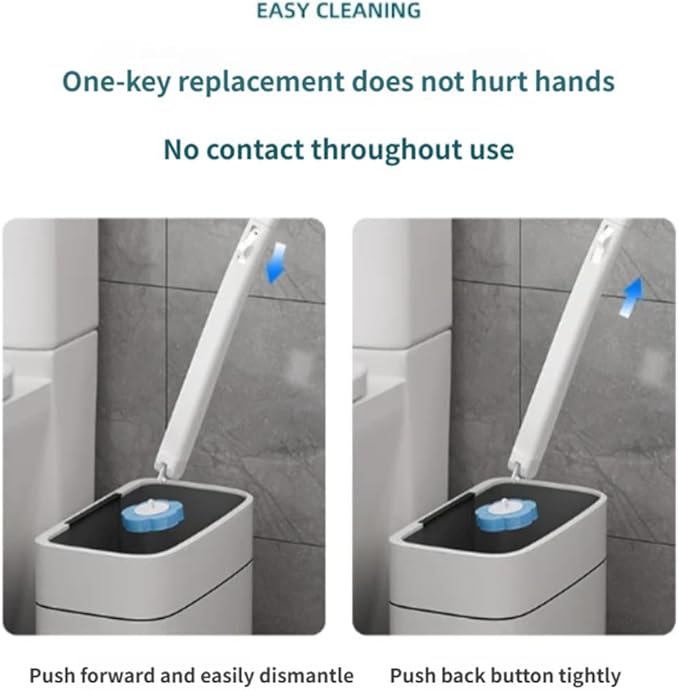 2026 New Disposable Toilet Brush, Disposable Toilet Cleaning System, Ocean/Lemon/Lavender 3 Aromatherapy, Includes Disposable Cleaning Stick, Storage Box and Scented Refill Tabs (Grey-Lavender*18)