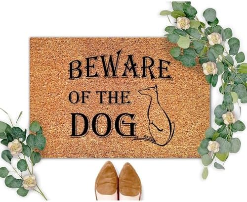 Beware of The Dog Door Mat Positive Quotes Doormat Farmhouse Thick Durable Non Slip Mat for Home Entrance Floor Door Porch 20x32 inch