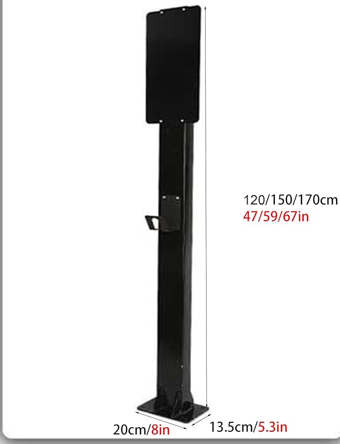 EV Charging Station Charging Pillar, Steel Floor-Mounted Charging Column, Durable Pedestal Design (Black, 120cm/47in) - Ideal for Home Garage or Commercial Use