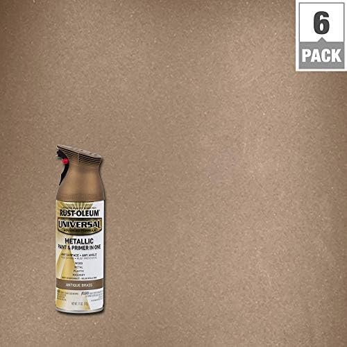Rust-Oleum 260728 Universal All Surface Metallic Spray Paint, 11 oz, Antique Brass