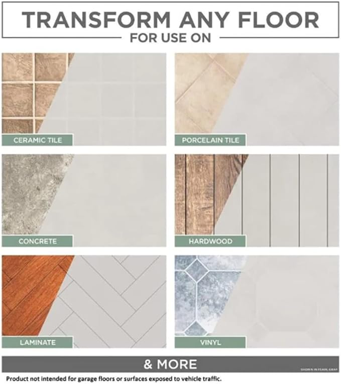Rust-Oleum 358870 Floor Coating Top Coat Semi-Gloss Clear Quart