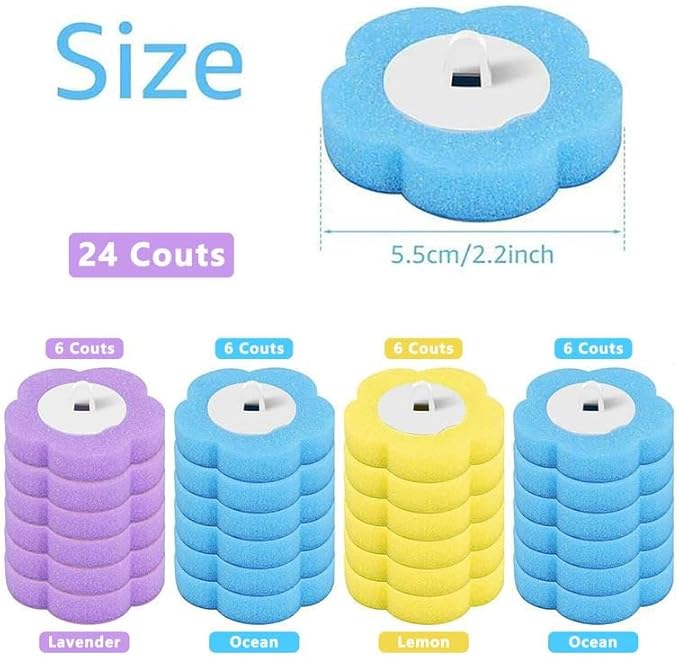 Disposable Toilet Brush with 24PCS Replaceable Heads, 2026 New Toilet Bowl Cleaning System, Deep Cleaning Bathroom Toilet Brush Holder (White)